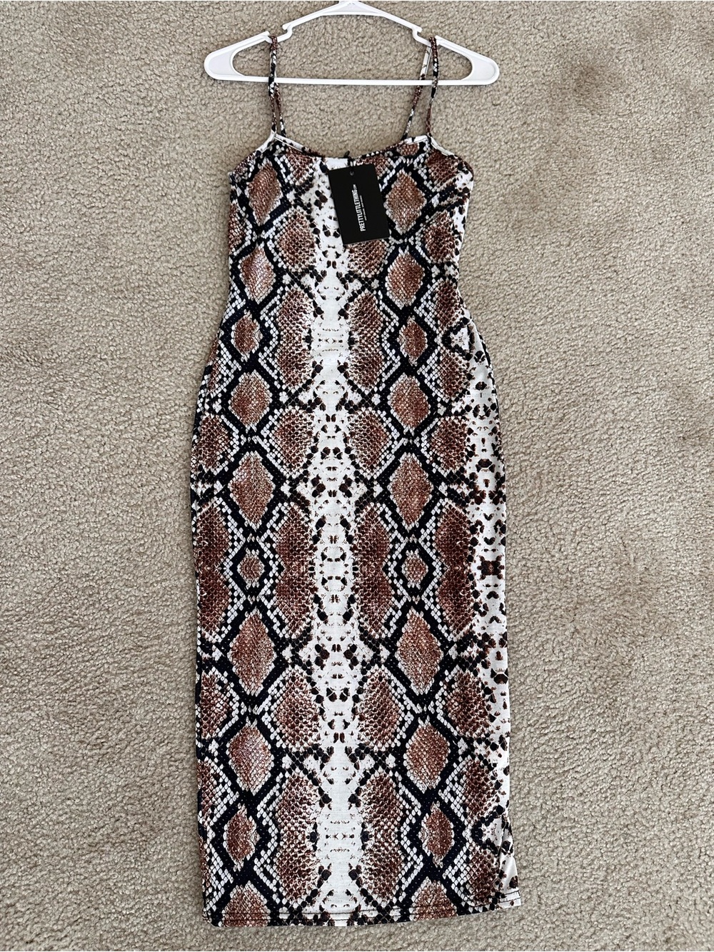 PrettyLittleThing Beige and Black Animal Print Top